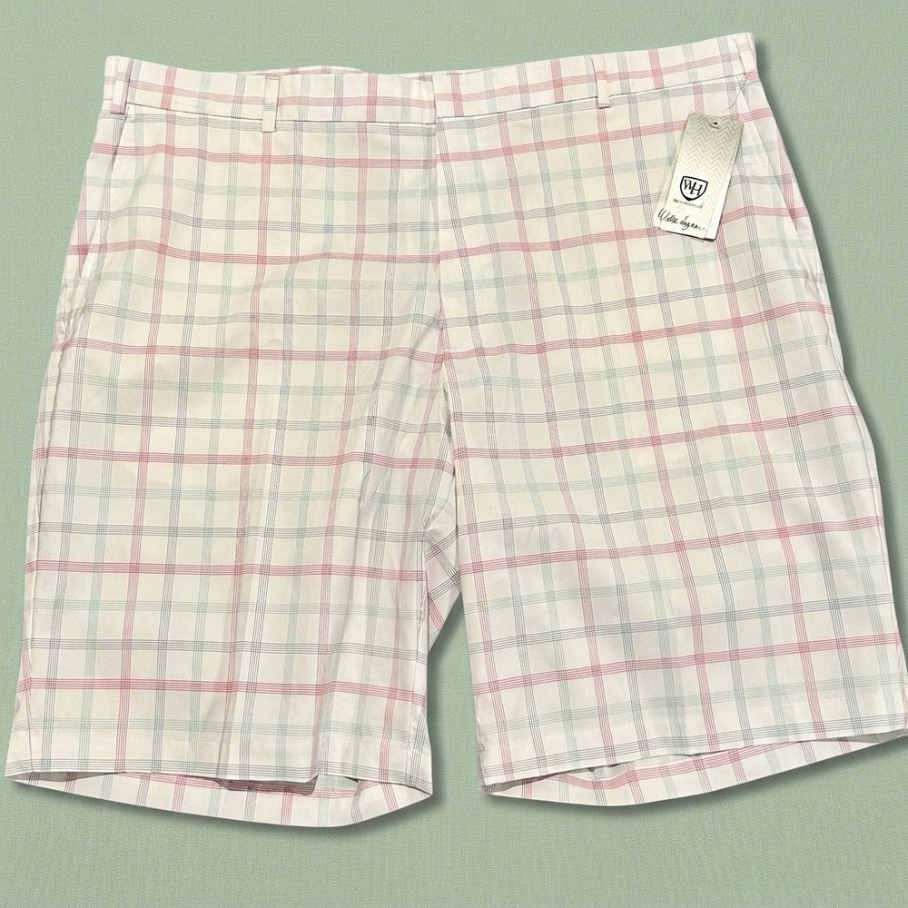 Walter Hagen Austin Golf Shorts Mens 42 Plaid Flat Front 10.5 Inseam NWT